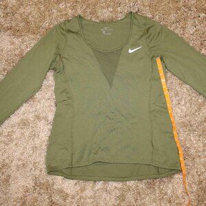 Sage green Nike Zonal Cooling Dri-Fit running top - Size M